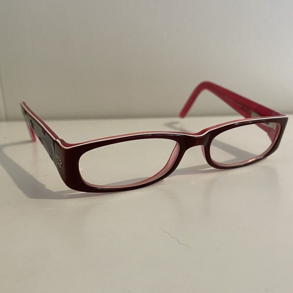 KOOLKIDS Kids Eyeglasses FRAMES ONLY 0295 Dark Red With Pink Butterflies Glasses